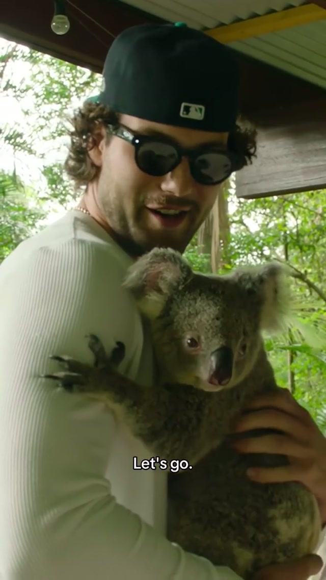 AJ Barner in Australia! #nfl #seahawks #australia #zoo #koala @AJ.Barner 