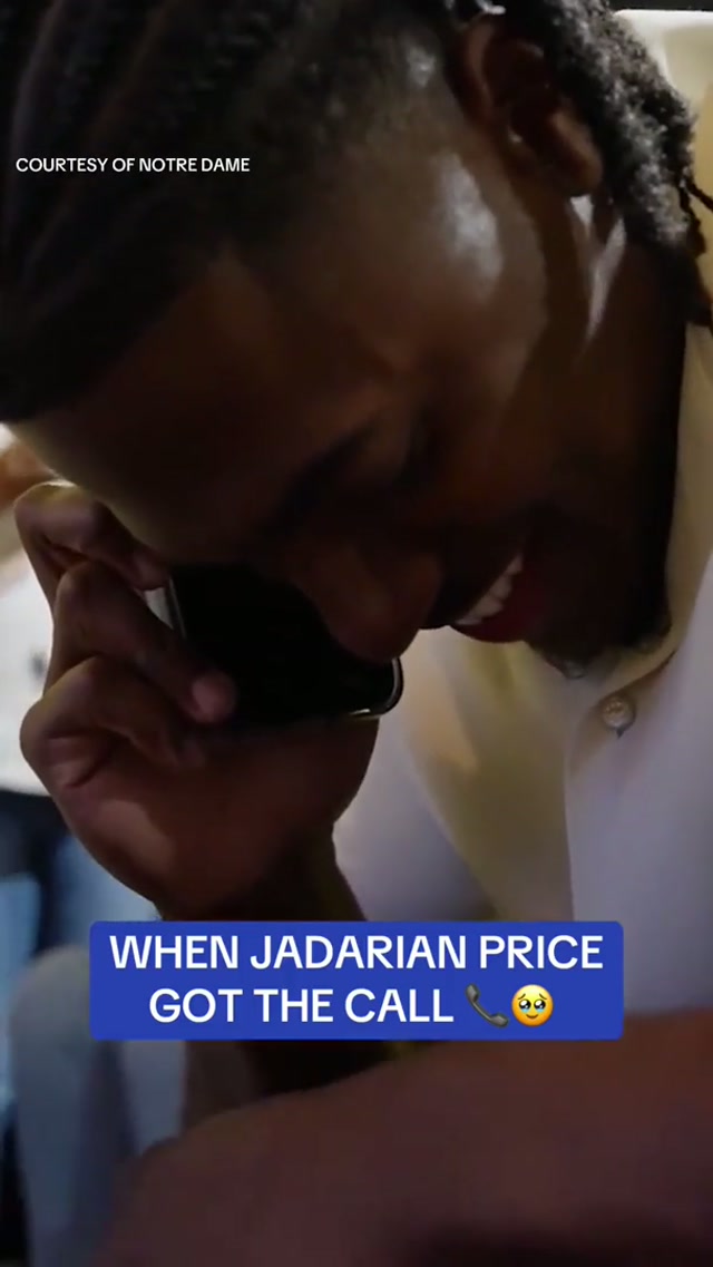 All the emotions. 🎥 Notre Dame Football #nfl #draft #draftcall #seahawks #notredame 