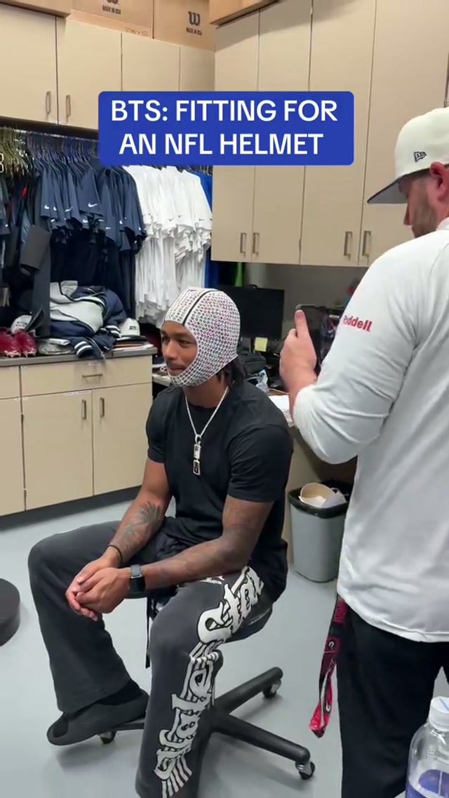 Rookie fittings #nfl #rookie #helmet #bts #equipment 
