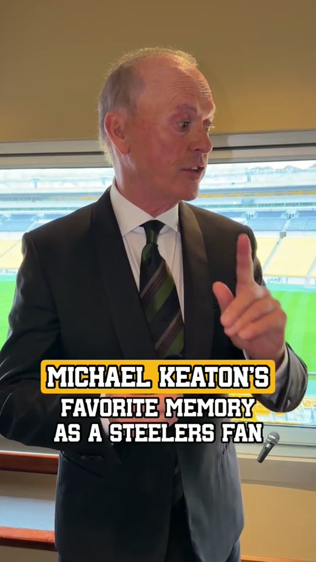 We caught up with Michael Keaton at The Ireland Funds Pittsburgh Gala 👀 #steelers #michaelkeaton 