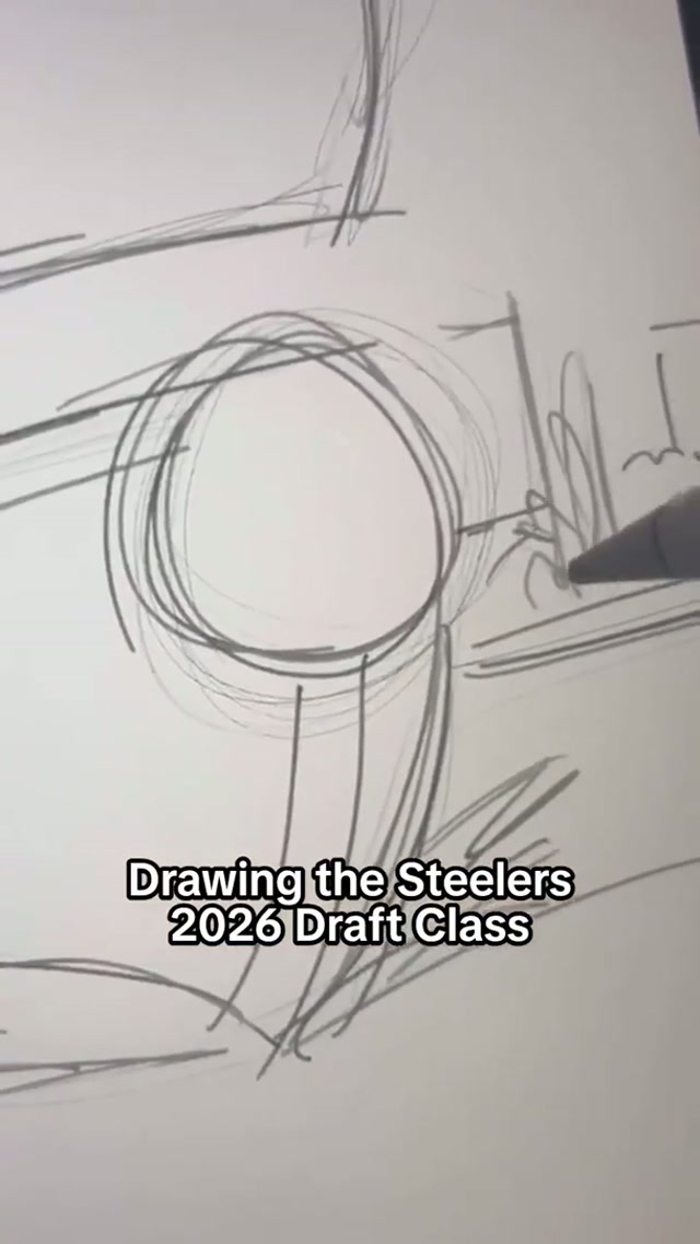 POV: drawing our draft class illustration 🎨 @maryaxonsmith/IG #steelers #nfldraft #onepiece