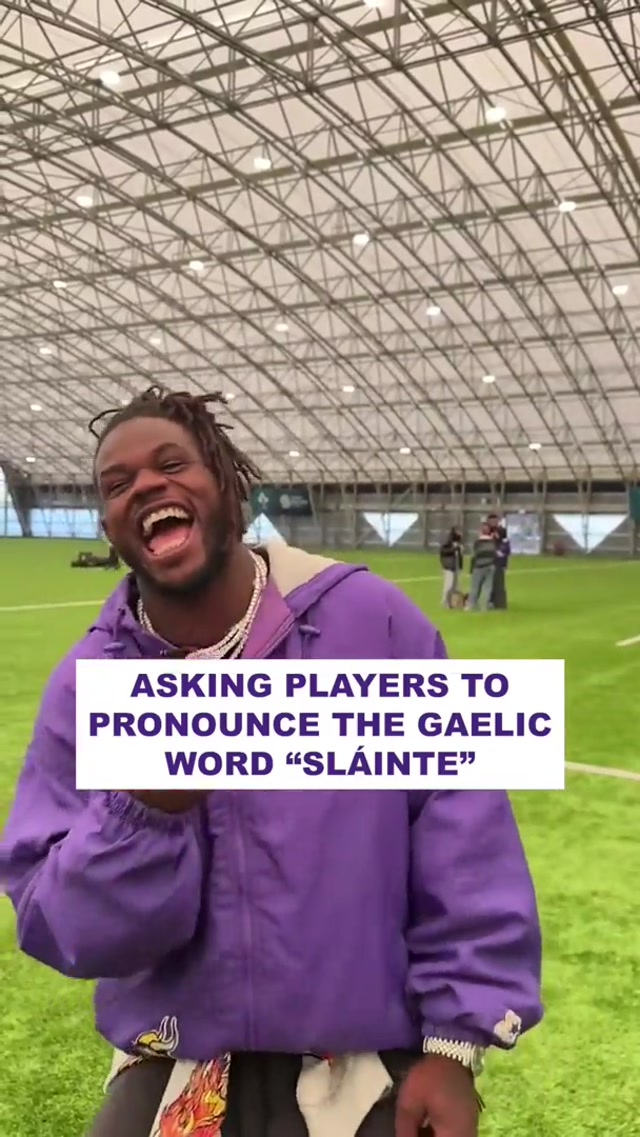 Sláinte [slawn-che]: Gaelic word meaning "cheers"

Just a little bit off

#skol #minnesotavikings #nfl #slainte